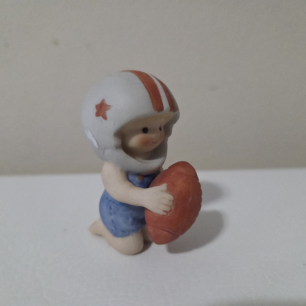 Enesco 1982 Country Cousins Football Boy Figure